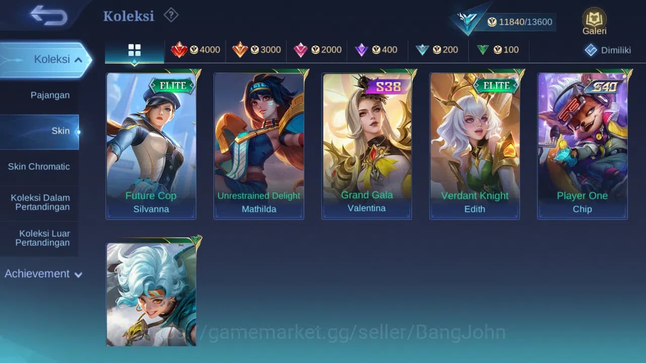 Mobile Legends: Bang Bang Accounts GLOBAL Hero 66 Skin 39 | Prime Granger | Blazing C image 7
