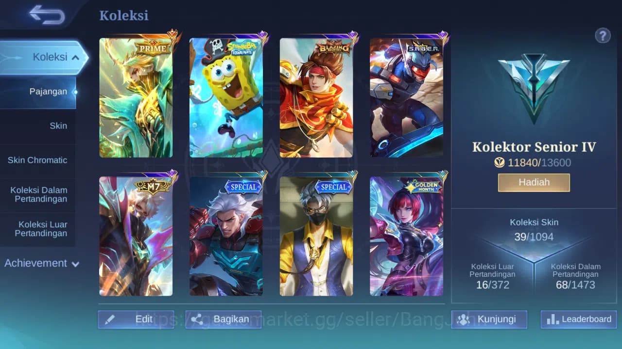 Mobile Legends: Bang Bang Accounts GLOBAL Hero 66 Skin 39 | Prime Granger | Blazing C image 8