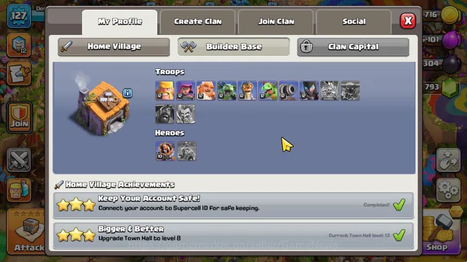 Clash of Clans Accounts TH 13-BH 6|LV 127|Limited Skin|HH 7|BK 58,AQ 64,GW image 11