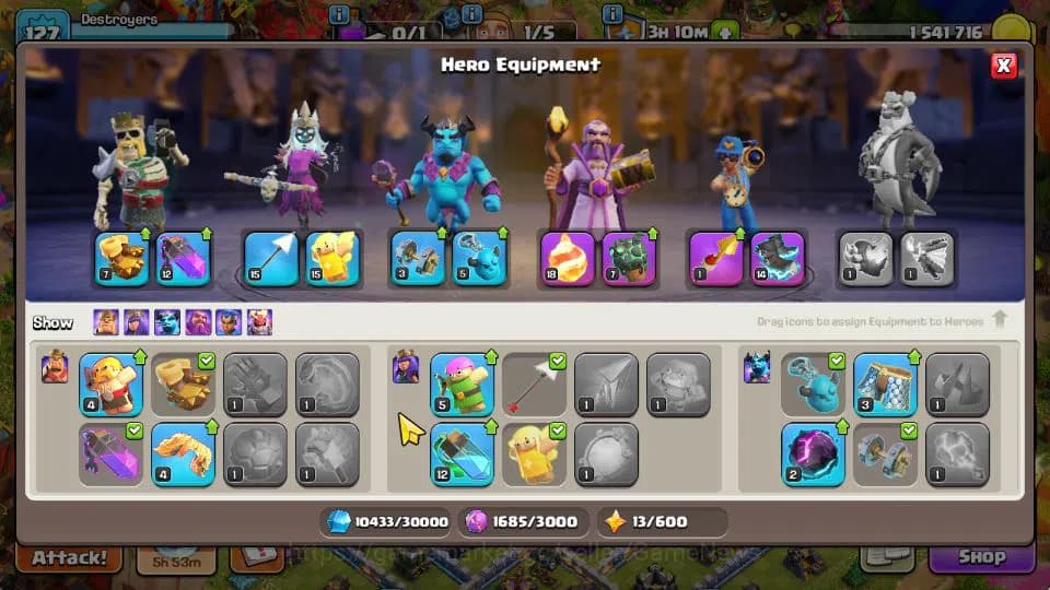 Clash of Clans Accounts TH 13-BH 6|LV 127|Limited Skin|HH 7|BK 58,AQ 64,GW image 7
