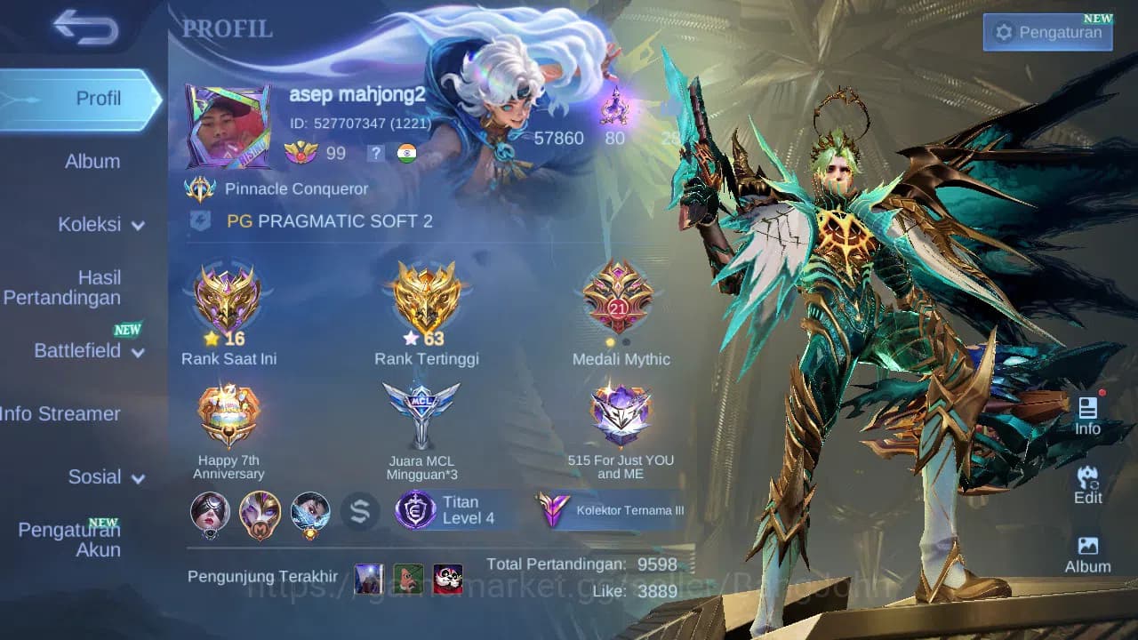 Mobile Legends: Bang Bang Accounts GLOBAL Hero 132 Skin 282 | Prime Granger | KOF kar image 15