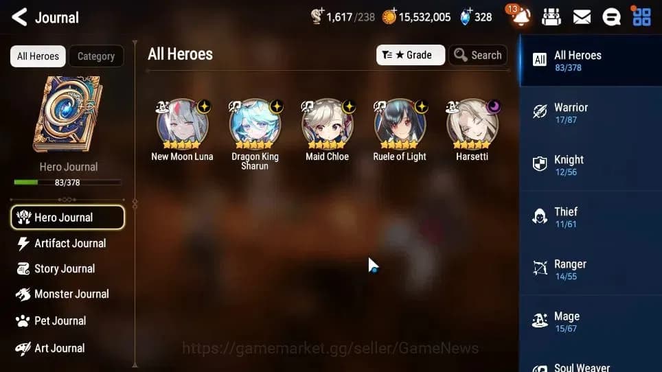 Epic Seven Accounts GLOBAL VERIF|New Era|5 ML(NM Luna,Har Setti,RofLig image 6