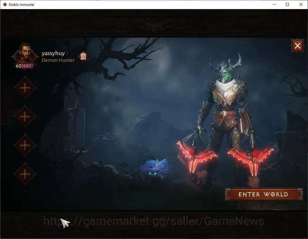 Diablo Immortal Accounts SEA - Anu|CS ON|Lv60(640)|Demon Hunter|CR 38K|Reso image 1