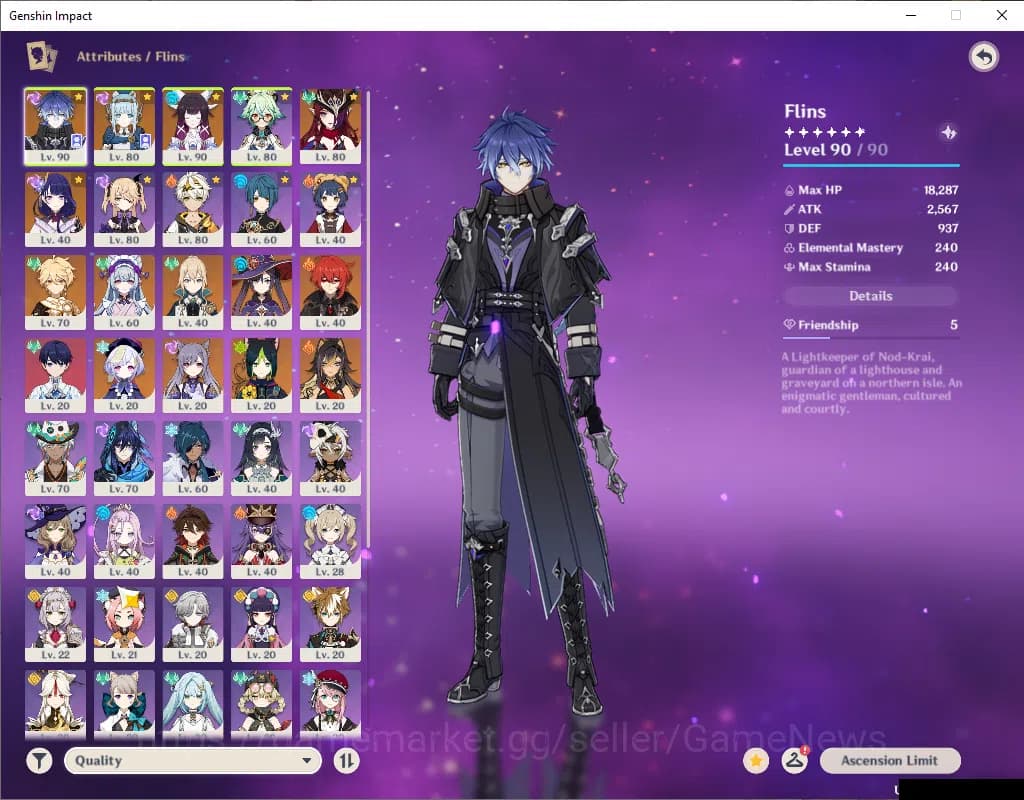 Genshin Impact Accounts ASIA|AR 55|5 Limited+4(*5Weapon)|Prime Team Flins| image 13