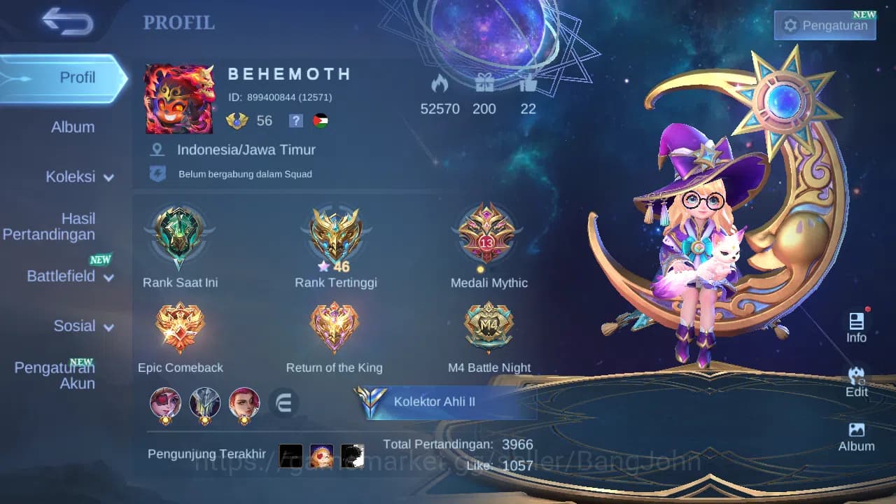 Mobile Legends: Bang Bang Accounts Hero 62 Skin 161 | KOF Karina | Luckybox Change | image 1