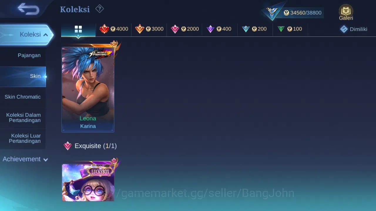 Mobile Legends: Bang Bang Accounts Hero 62 Skin 161 | KOF Karina | Luckybox Change | image 3
