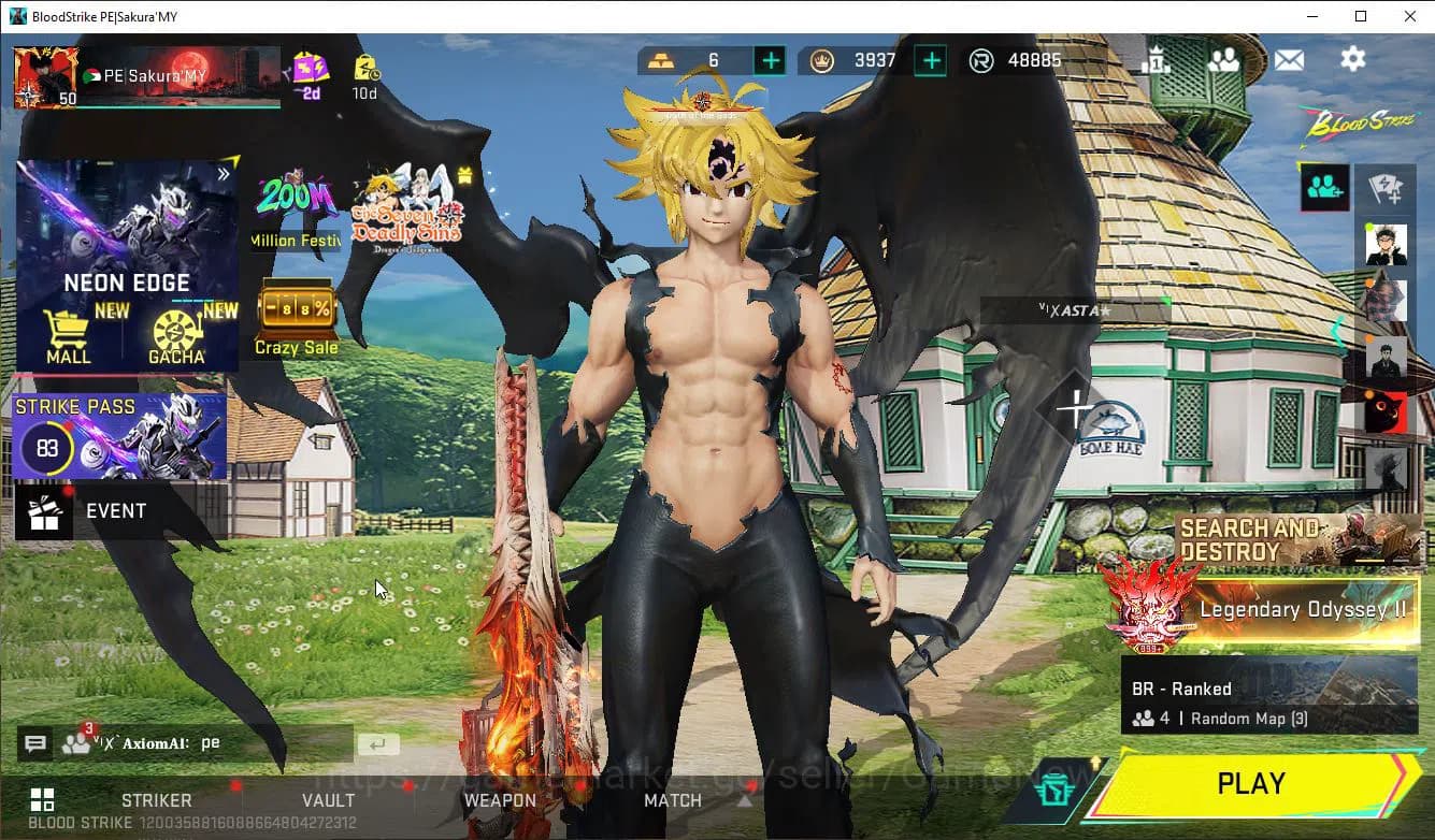 Blood Strike Accounts ASIA|ETERNAL M82+Mele Axe Crystal+Colab 7DS(Meliod image 1
