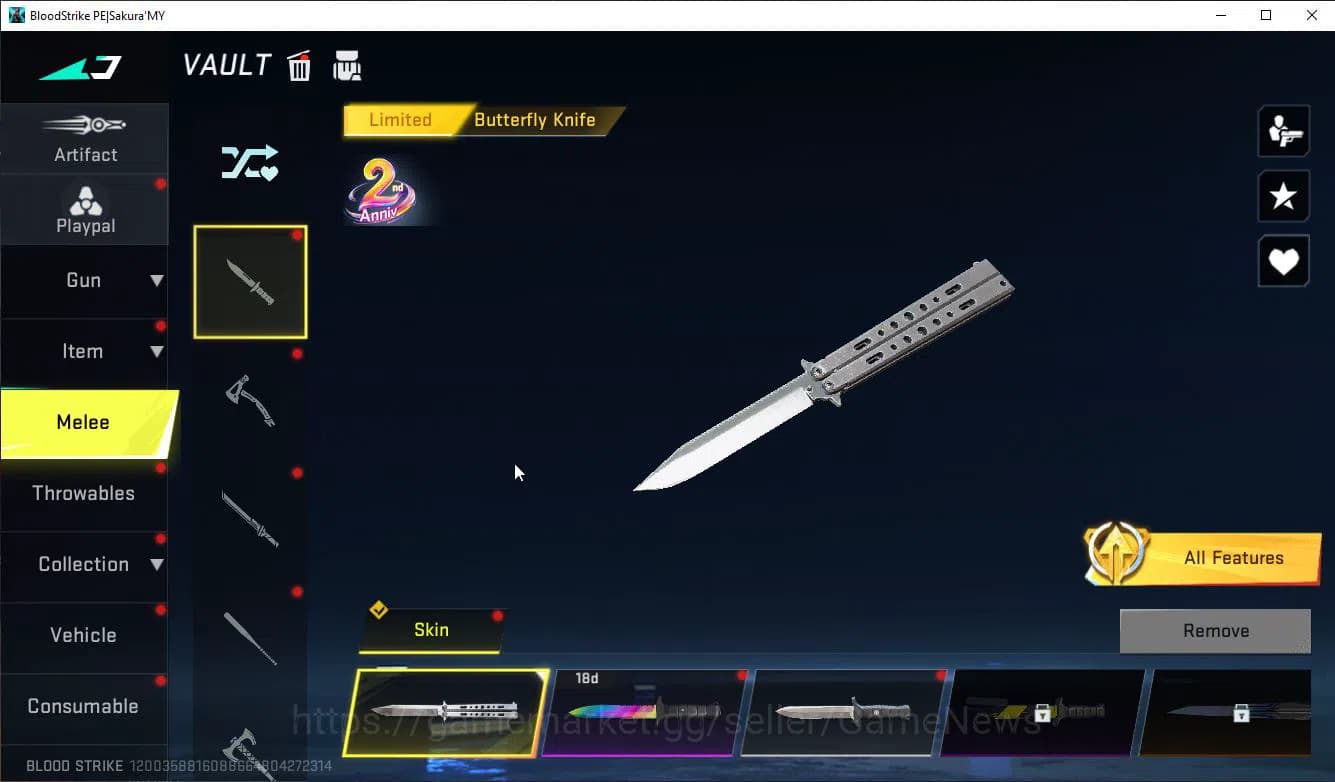 Blood Strike Accounts ASIA|ETERNAL M82+Mele Axe Crystal+Colab 7DS(Meliod image 7