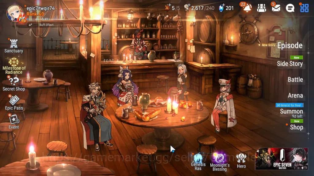 Epic Seven Accounts GLOBAL UNVERIF|New Era|6 ML(NM Luna,SP Politis,LC image 1