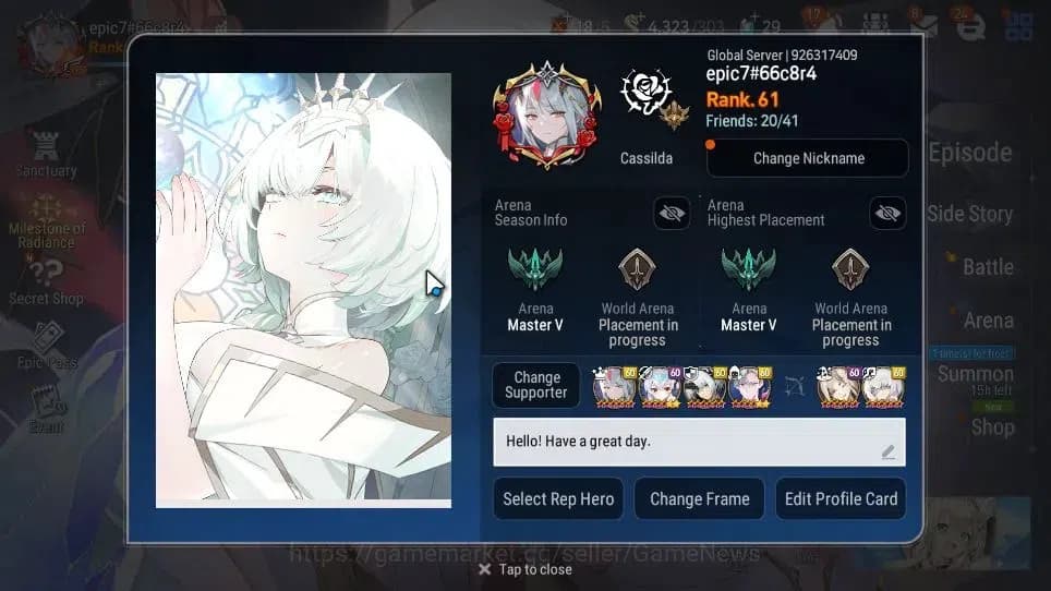Epic Seven Accounts GLOBAL Unverif|New Era|11 ML(LOTScales,NM Luna,Har image 2