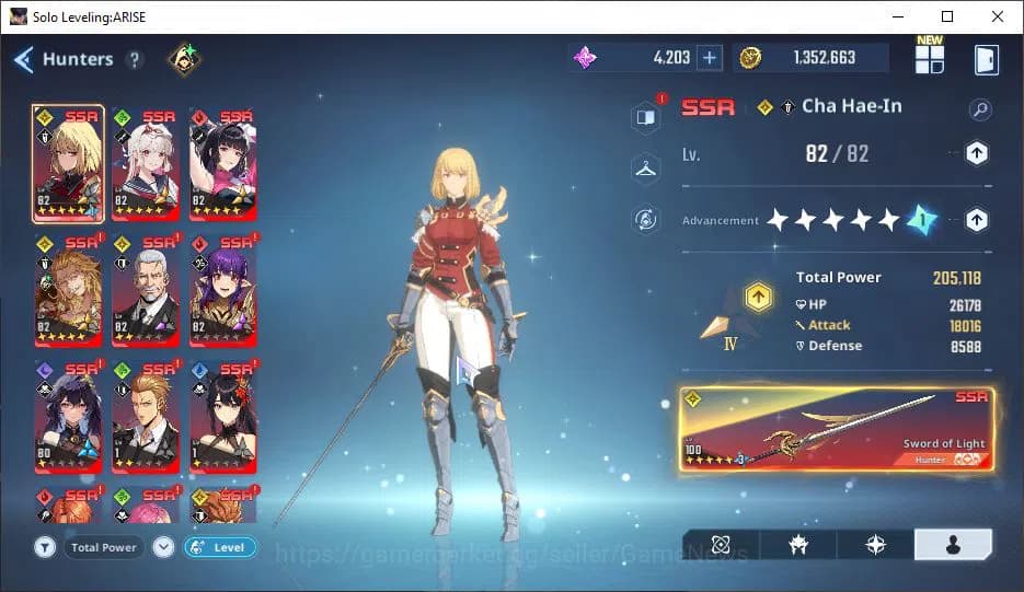 Solo Leveling: ARISE Accounts Power 768K| 13SSR (Cha Hae-In A6+SignA8, Mirei A5+ image 6