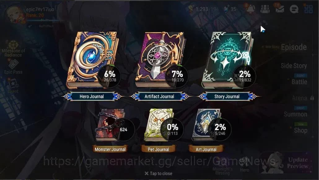 Epic Seven Accounts GLOBAL UNVERIF|New Era|Starter|2 ML(NM Luna, Harse image 3