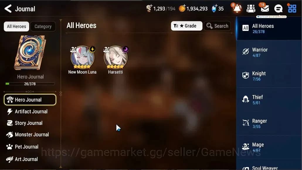 Epic Seven Accounts GLOBAL UNVERIF|New Era|Starter|2 ML(NM Luna, Harse image 4