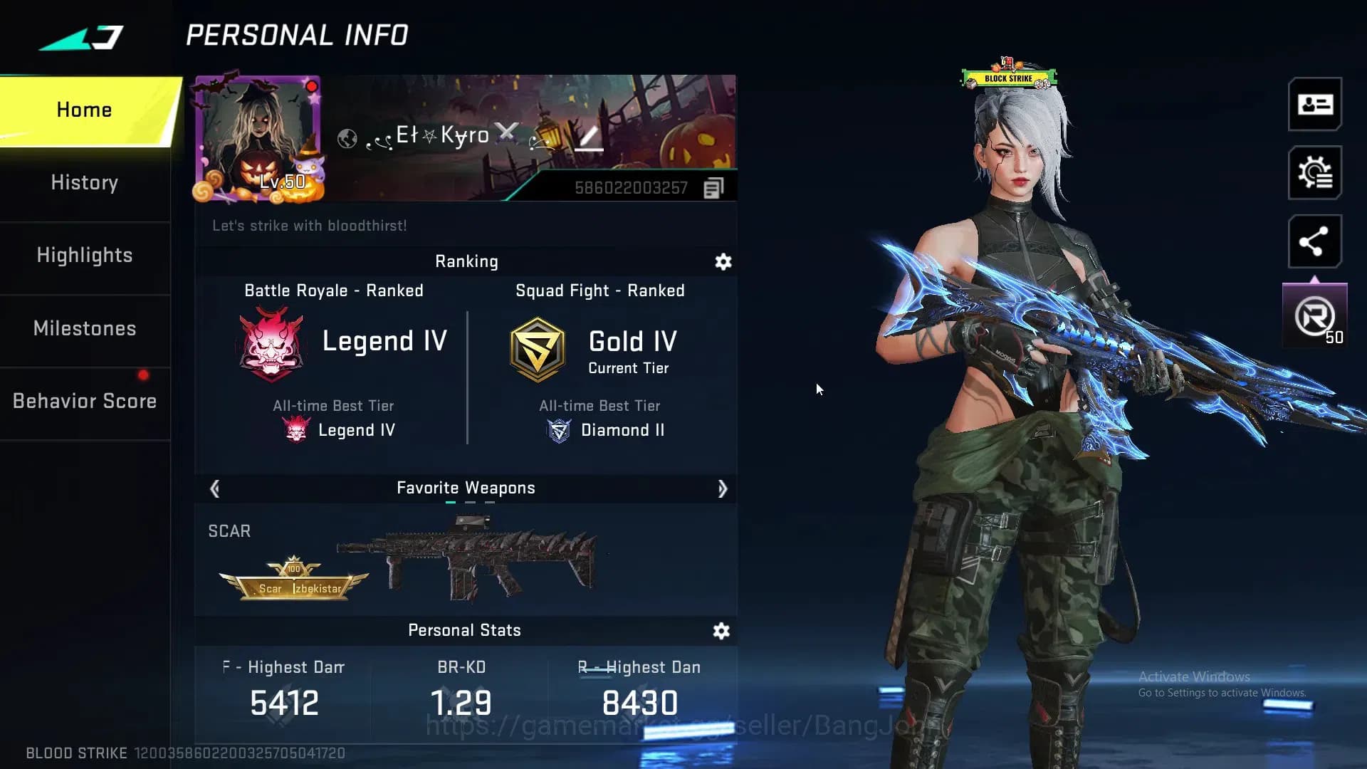 Blood Strike Accounts ASIA | Eternal AK47 + P90 | Ultra = Scar,AR97,FAL, image 1