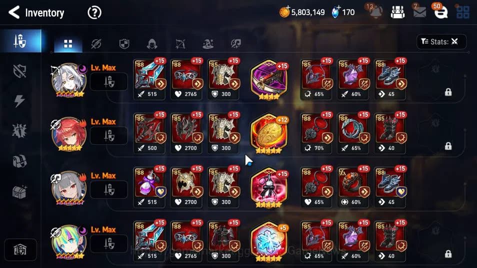 Epic Seven Accounts GLOBAL VERIF|9 ML(LOT Scales,DB Senya,BW Iseria,Et image 11