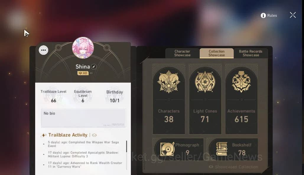Honkai Star Rail Accounts Asia|TL 66|Casto Prem Team+2 Sign|11 Limited|Firef image 3