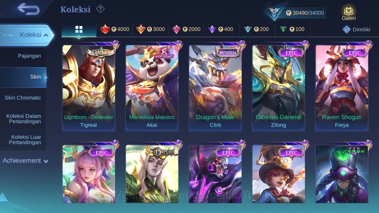Mobile Legends: Bang Bang Accounts GLOBAL Hero 108 Skin 165 | CC Nata | Epic Roger Li image 2