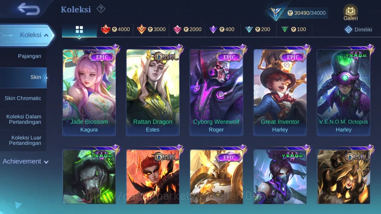 Mobile Legends: Bang Bang Accounts GLOBAL Hero 108 Skin 165 | CC Nata | Epic Roger Li image 9
