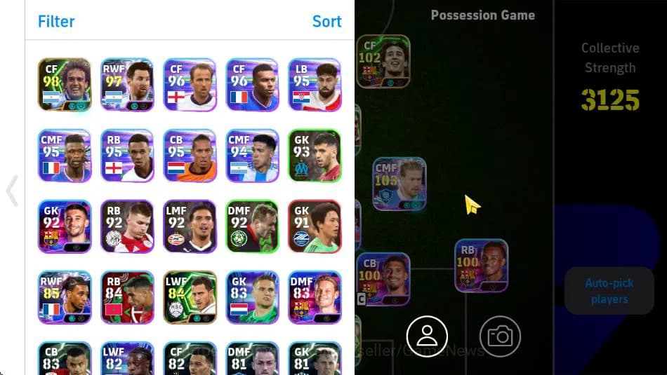 eFootball Accounts Mobile|Scholes Low Screamer,Chiellini,KD Bruyne Ph image 2