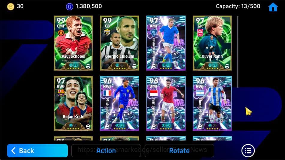 eFootball Accounts Mobile|Scholes Low Screamer,Chiellini,KD Bruyne Ph image 4