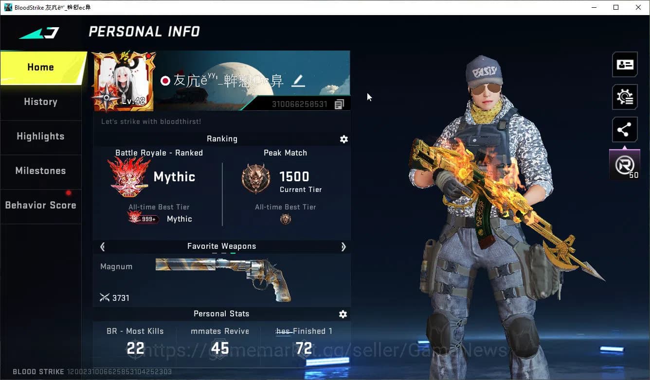 Blood Strike Accounts ASIA|Collab 7DS (M700-Elizabeth,AK47-Rhita,Karl98, image 1