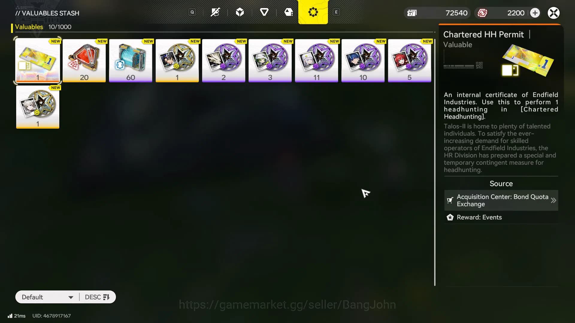 Arknights: Endfield Accounts Starter Lvl 2 | ASIA | Oroberyl 2200 | SSR Laevata image 8