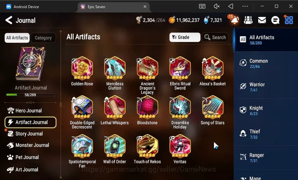 Epic Seven Accounts GBL Unverif|New Era|6 ML(Salome,DB Senya,SE Celine image 13