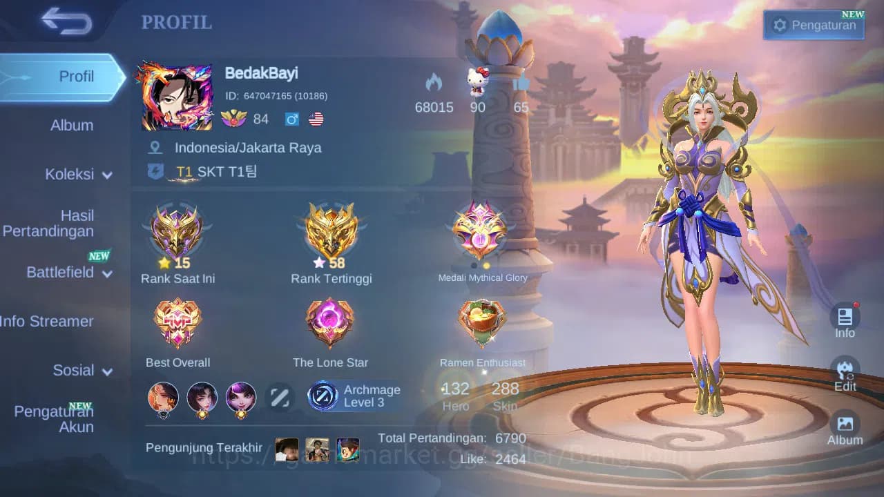 Mobile Legends: Bang Bang Accounts GLOBAL Hero 132 Skin 288 Luckybox Selena Lunox | A image 14