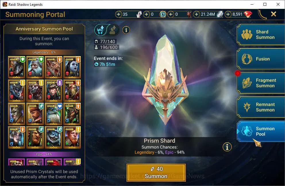 Raid: Shadow Legends Accounts Lv18 443K Power|8,5K Gems|1 Mythical(Joan)|17 Lege image 20