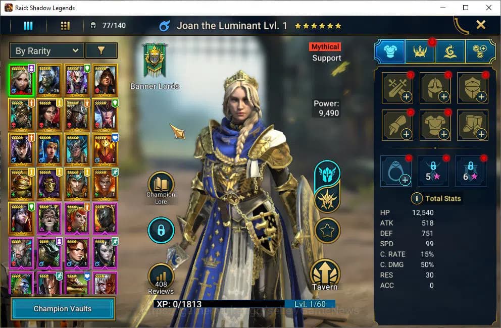 Raid: Shadow Legends Accounts Lv18 443K Power|8,5K Gems|1 Mythical(Joan)|17 Lege image 3