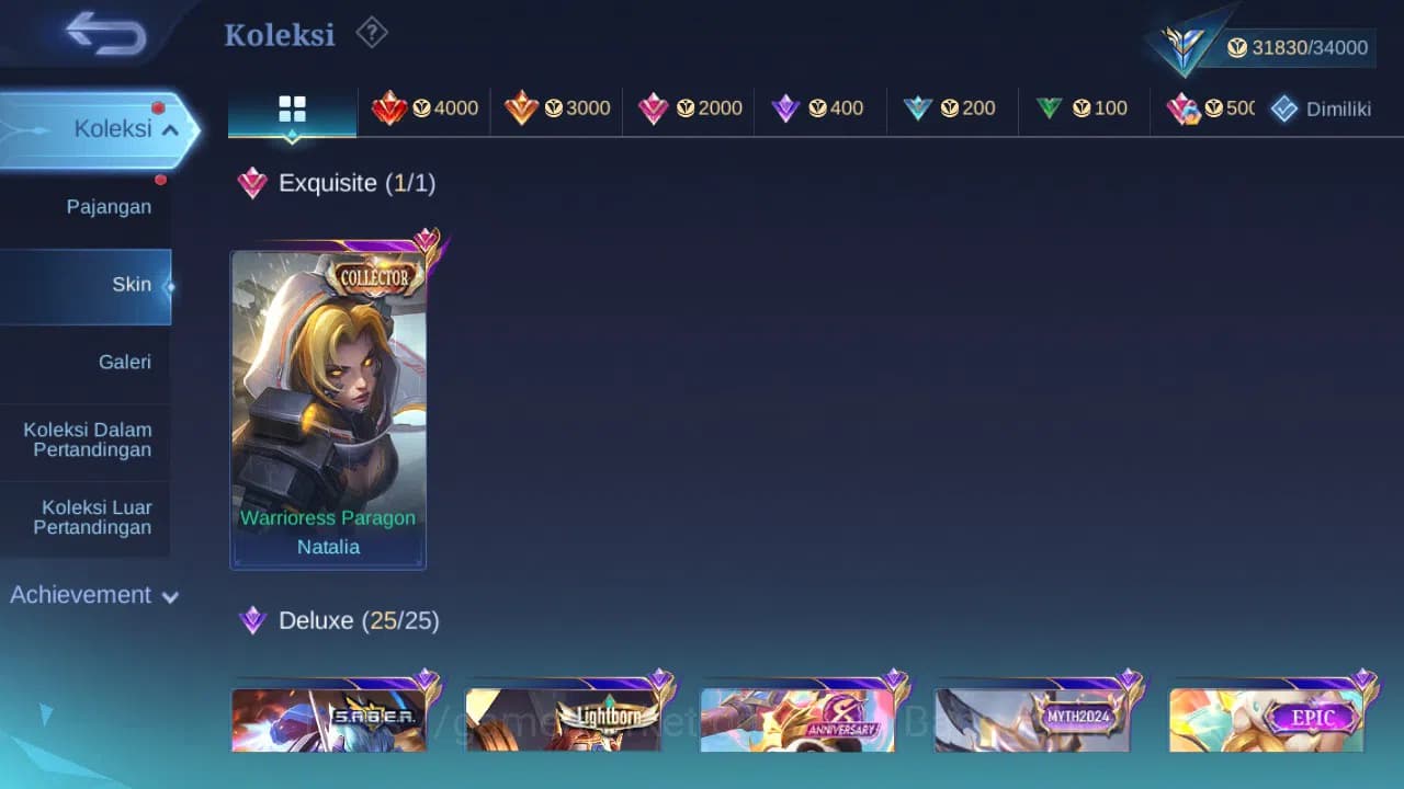 Mobile Legends: Bang Bang Accounts GLOBAL Hero 110 Skin 144 | CC Nata | Seiya Badang image 1