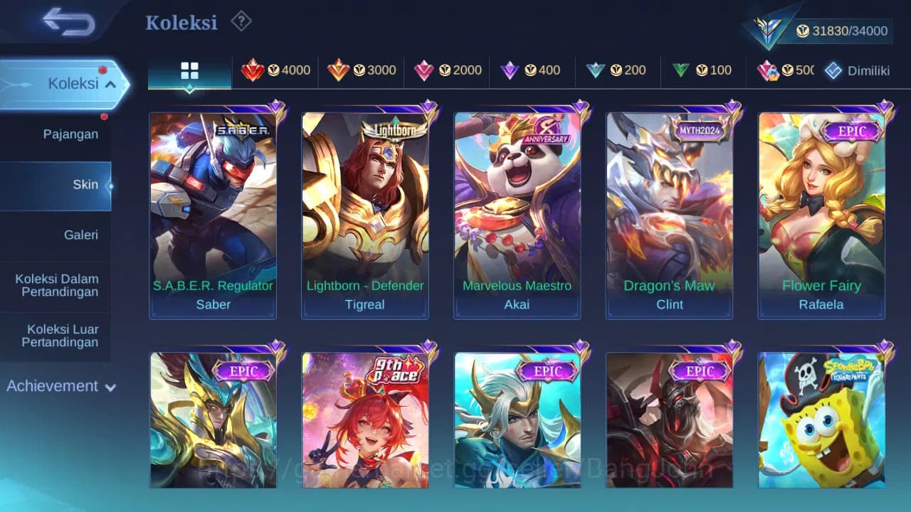 Mobile Legends: Bang Bang Accounts GLOBAL Hero 110 Skin 144 | CC Nata | Seiya Badang image 2