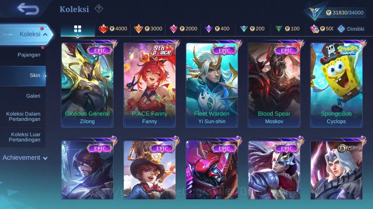 Mobile Legends: Bang Bang Accounts GLOBAL Hero 110 Skin 144 | CC Nata | Seiya Badang image 3