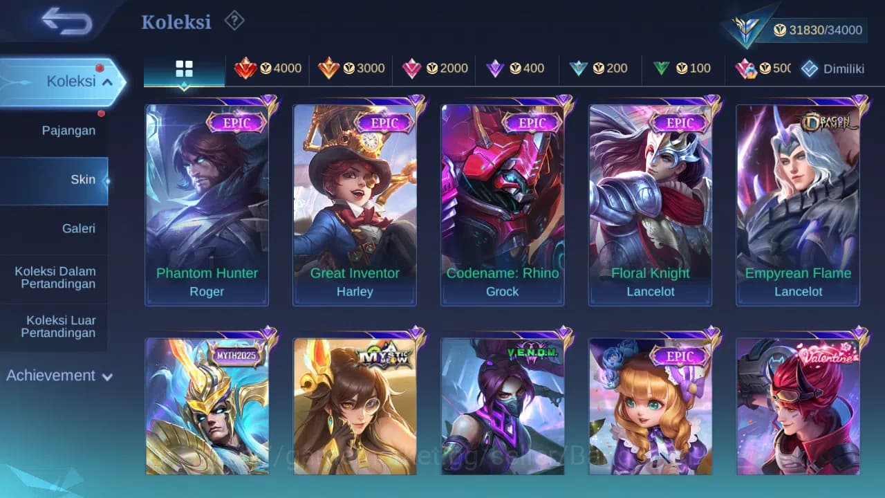 Mobile Legends: Bang Bang Accounts GLOBAL Hero 110 Skin 144 | CC Nata | Seiya Badang image 4