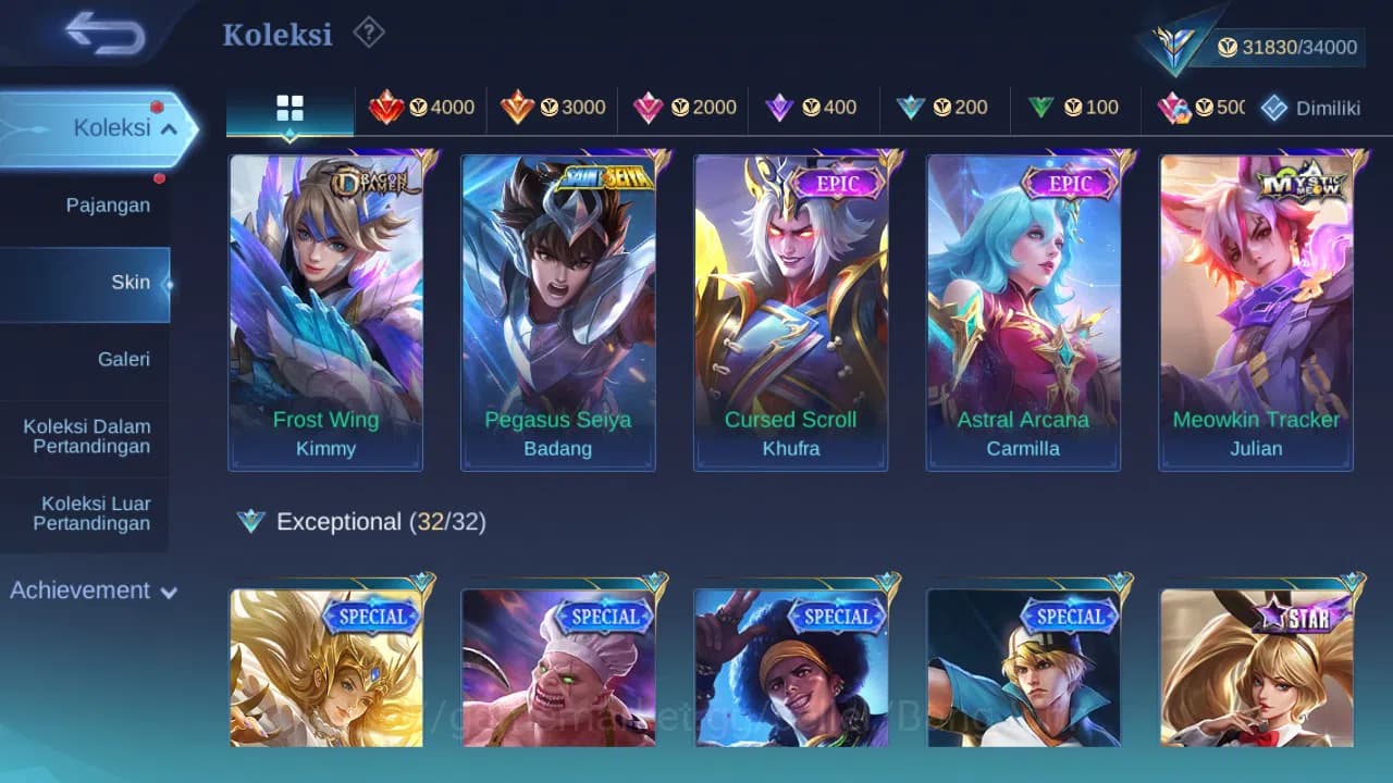 Mobile Legends: Bang Bang Accounts GLOBAL Hero 110 Skin 144 | CC Nata | Seiya Badang image 6