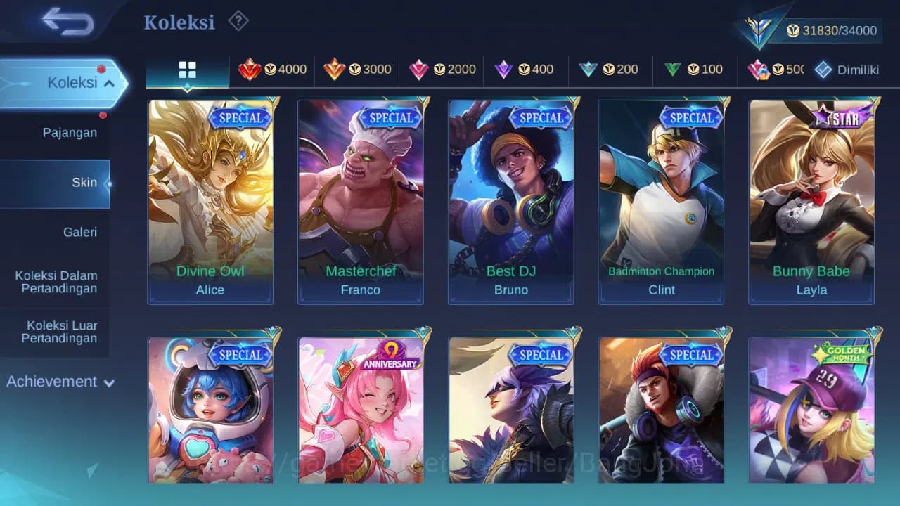 Mobile Legends: Bang Bang Accounts GLOBAL Hero 110 Skin 144 | CC Nata | Seiya Badang image 7