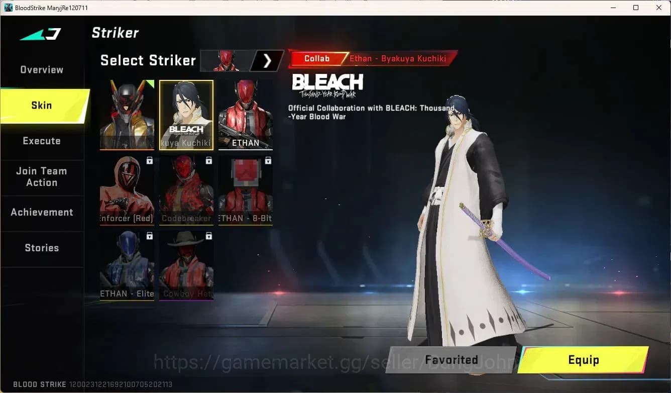 Blood Strike Accounts SIA | Ultra ETHAN | BLEACH Byakuya Kuchiki | 6 Leg image 3