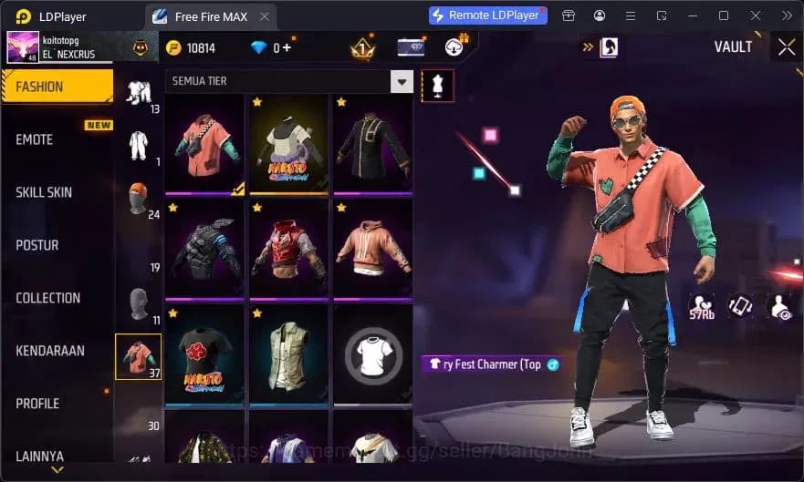 Free Fire Accounts Indonesia | Vault 37| SG Sterling| Bundle Orochima image 11