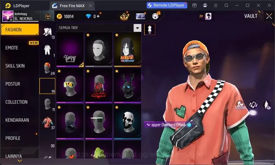 Free Fire Accounts Indonesia | Vault 37| SG Sterling| Bundle Orochima image 13