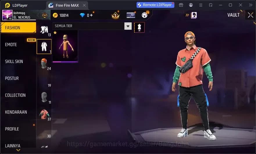 Free Fire Accounts Indonesia | Vault 37| SG Sterling| Bundle Orochima image 15