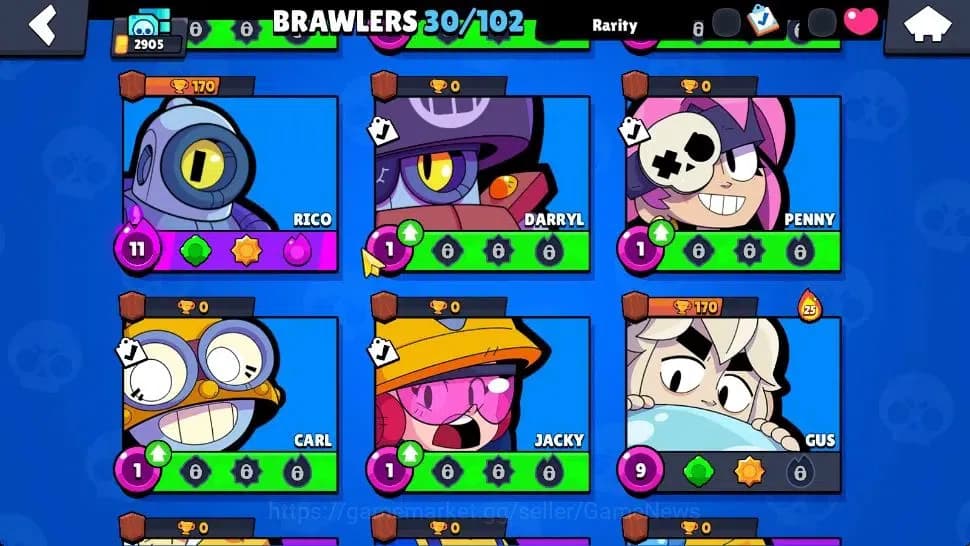 Brawl Stars Accounts 2905 Trophy|11K Bling|30 Brawlers 4 Max Lvl [Full image 8
