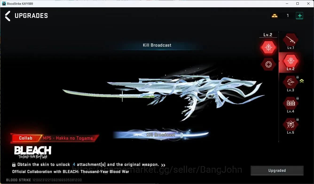 Blood Strike Accounts ASIA |COLLAB=MP5|ULTRA=DUAL BLADE,ONE-HANDED AXE,V image 11