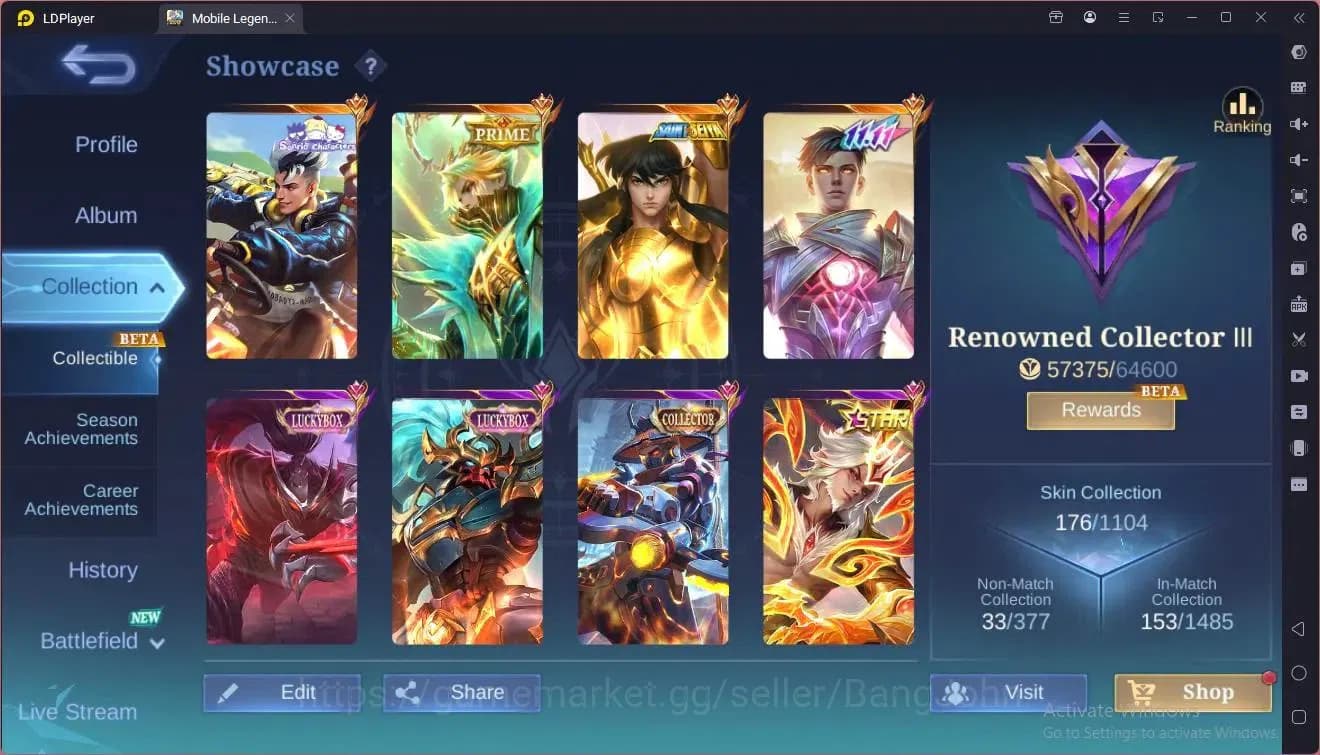 Mobile Legends: Bang Bang Accounts Global|Hero 154|Skin 176|Renowned|Sanrio Claude,Fl image 17