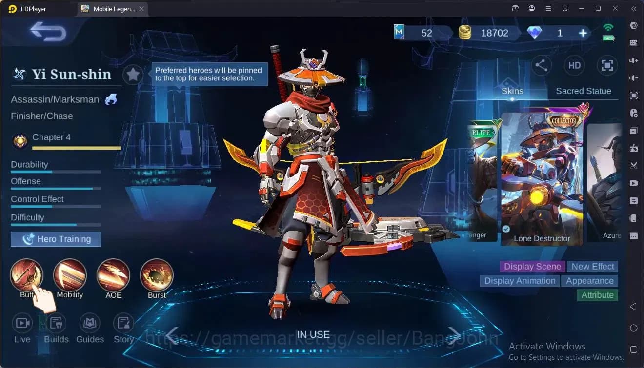 Mobile Legends: Bang Bang Accounts Global|Hero 154|Skin 176|Renowned|Sanrio Claude,Fl image 2
