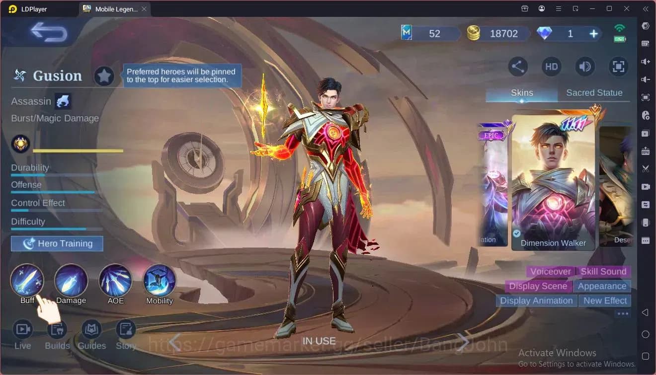 Mobile Legends: Bang Bang Accounts Global|Hero 154|Skin 176|Renowned|Sanrio Claude,Fl image 5