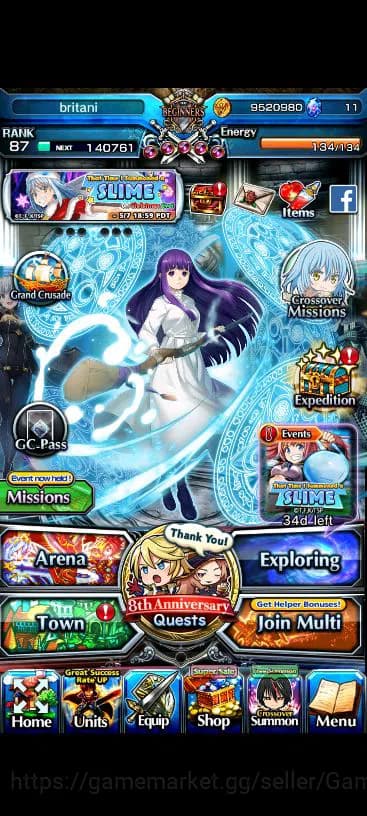 Grand Summoners Accounts Global|Rank 87|22 Ascend|[Inumuta,Emiya,Isliid,Chl image 1