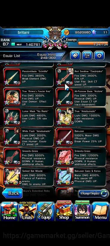 Grand Summoners Accounts Global|Rank 87|22 Ascend|[Inumuta,Emiya,Isliid,Chl image 10