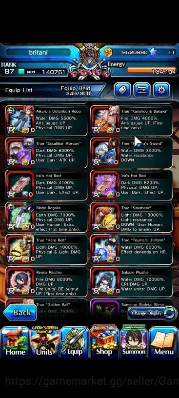 Grand Summoners Accounts Global|Rank 87|22 Ascend|[Inumuta,Emiya,Isliid,Chl image 11