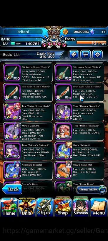 Grand Summoners Accounts Global|Rank 87|22 Ascend|[Inumuta,Emiya,Isliid,Chl image 14