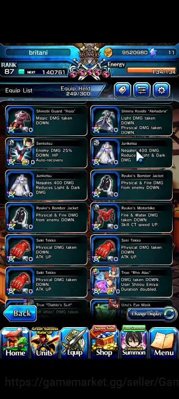 Grand Summoners Accounts Global|Rank 87|22 Ascend|[Inumuta,Emiya,Isliid,Chl image 17